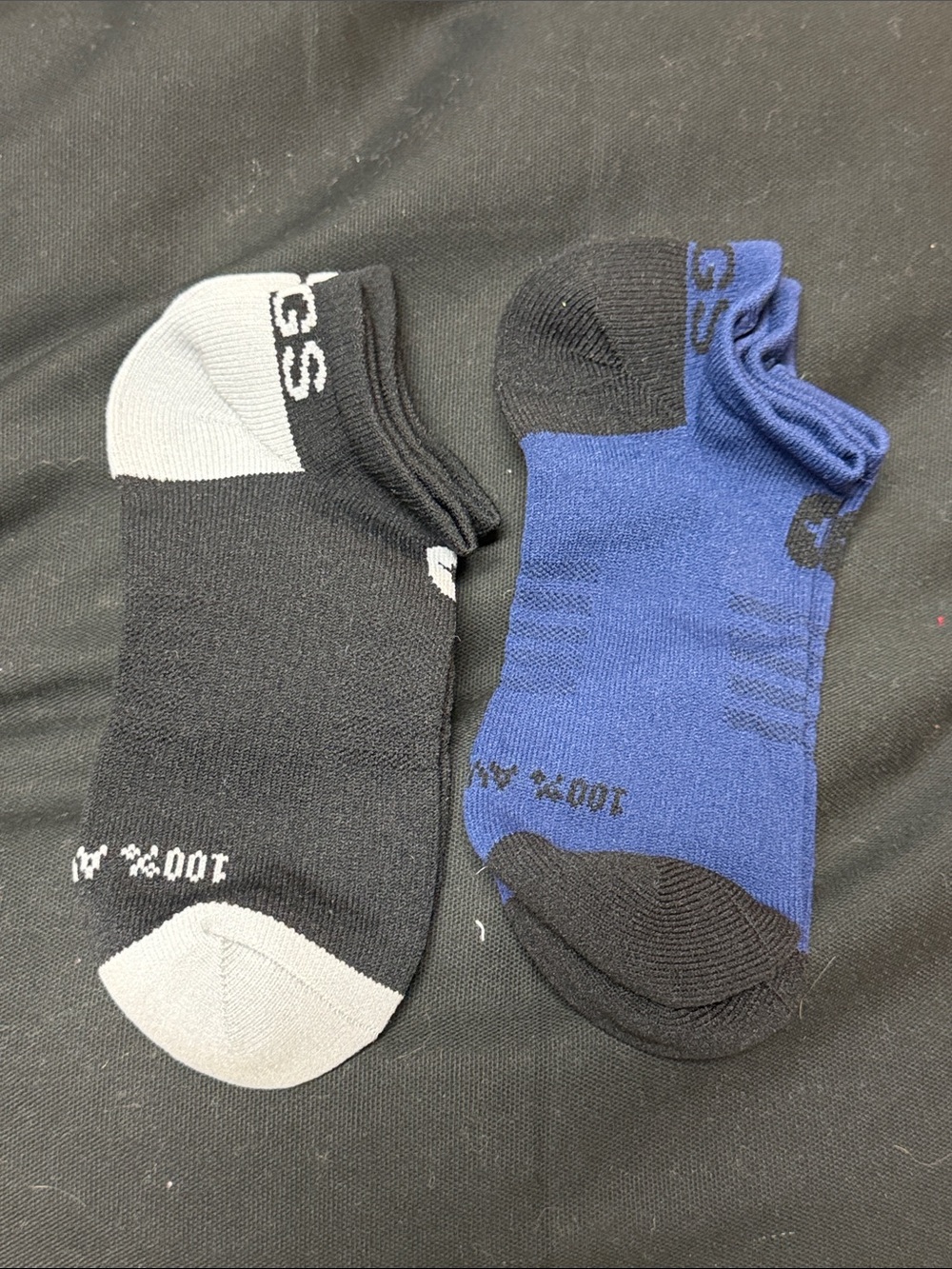 Figs Men's Athletic Ankle Socks - Black, Gray & Blue